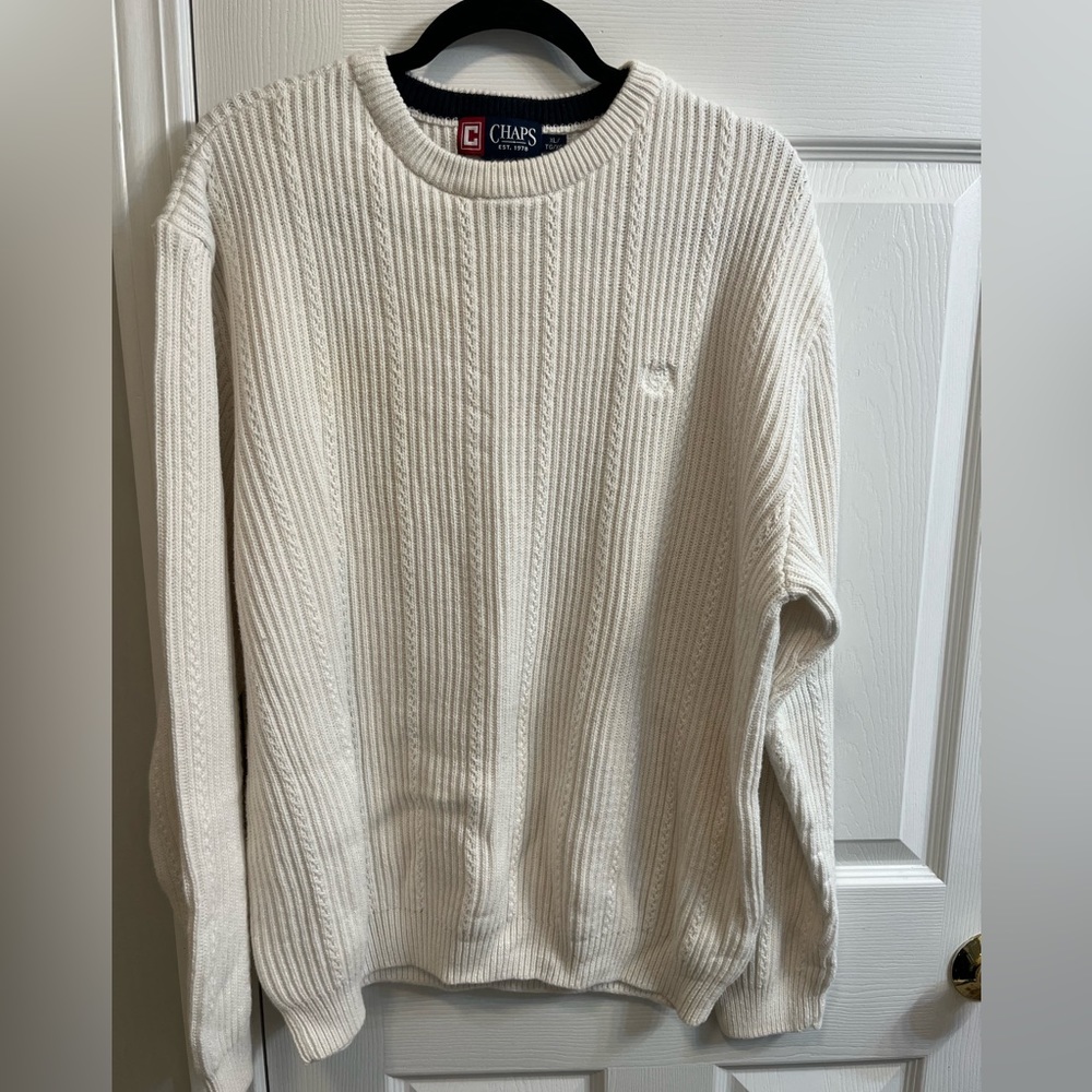 Chaps ivory cable knit sweater